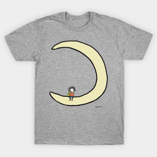 Moon and alto sax T-Shirt by Guastevi